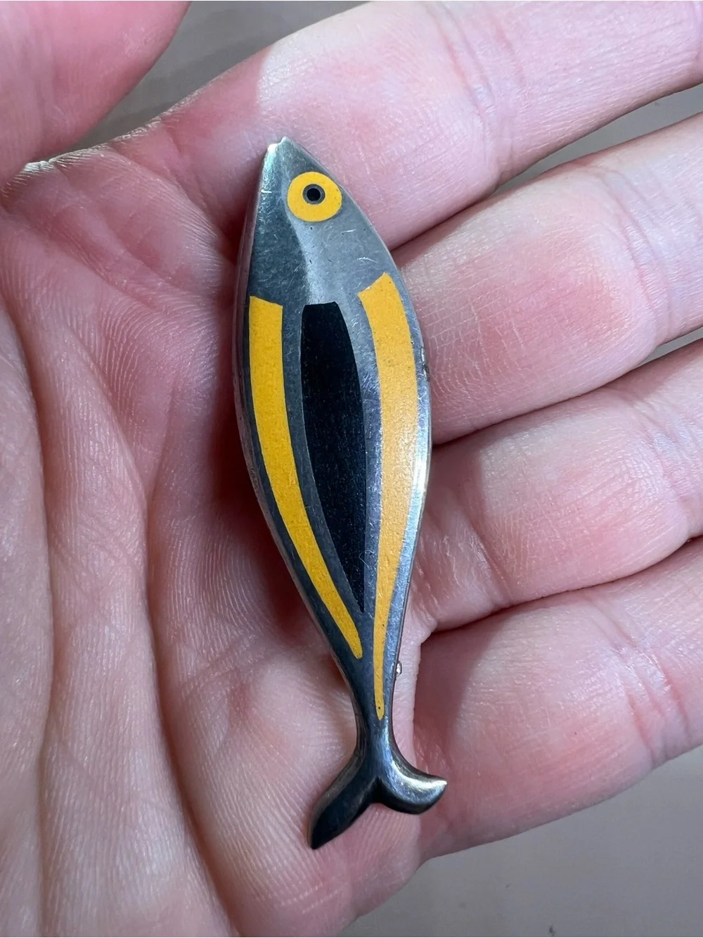 Vintage Sterling Erik Magnussen 1950s Enamel Fish Brooch